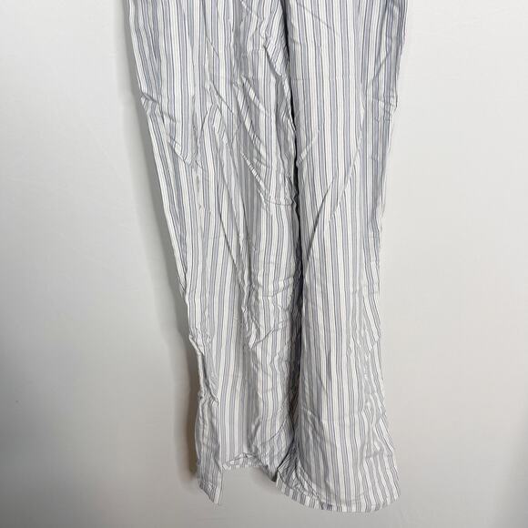 Abercrombie Kids Girls 13/ 14 White Blue Striped Ruffle Jumpsuit Cinch Pocket - Picture 10 of 12